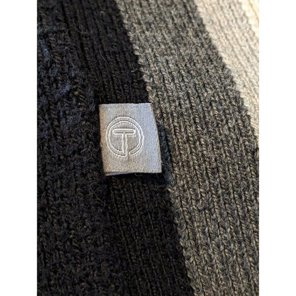 T by Talbots Cowl Neck Sweater Womens XL Black Buffalo Plaid Long Sleeve Tunic - Picture 5 of 7